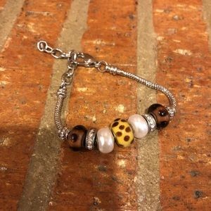 Silver beaded bracelet